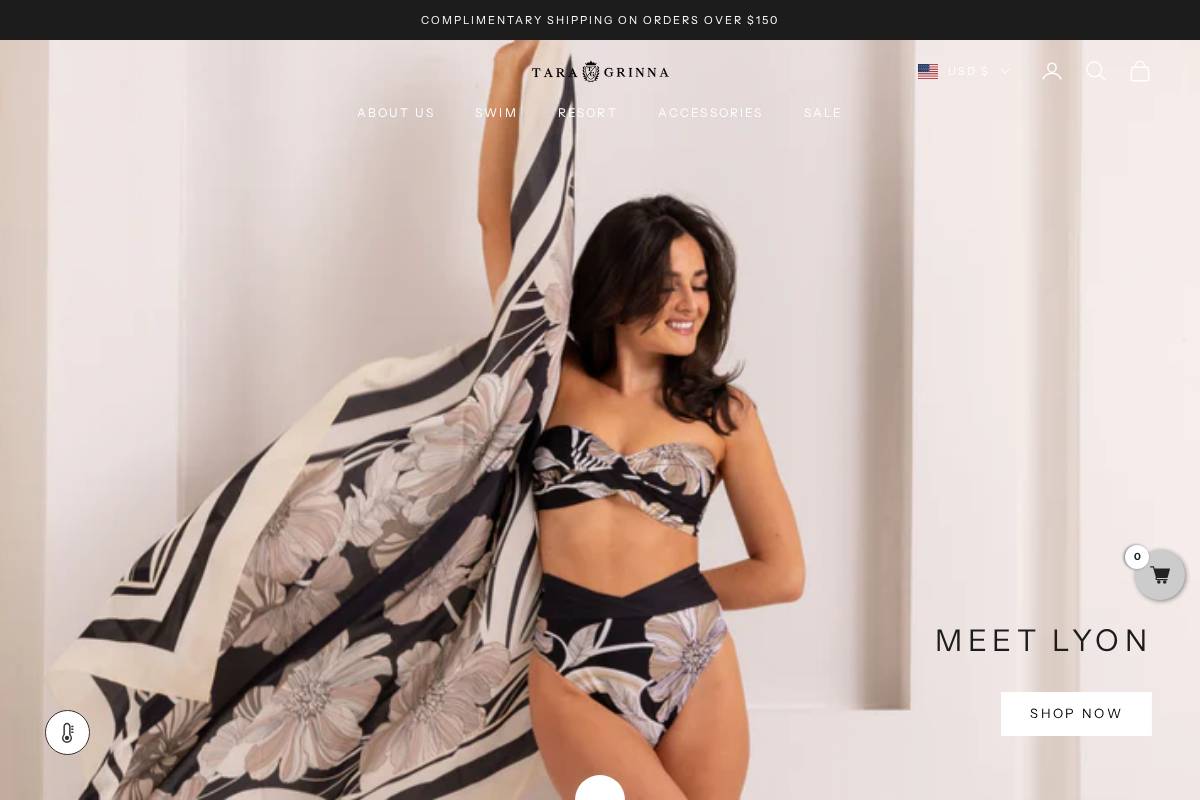 taragrinna.com homepage screenshot