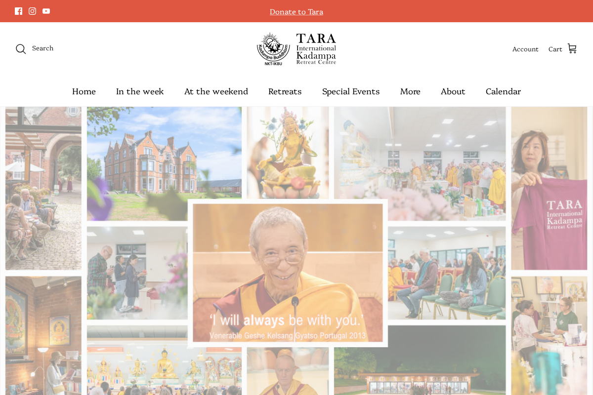 Tara International Kadampa Retreat Centre homepage screenshot