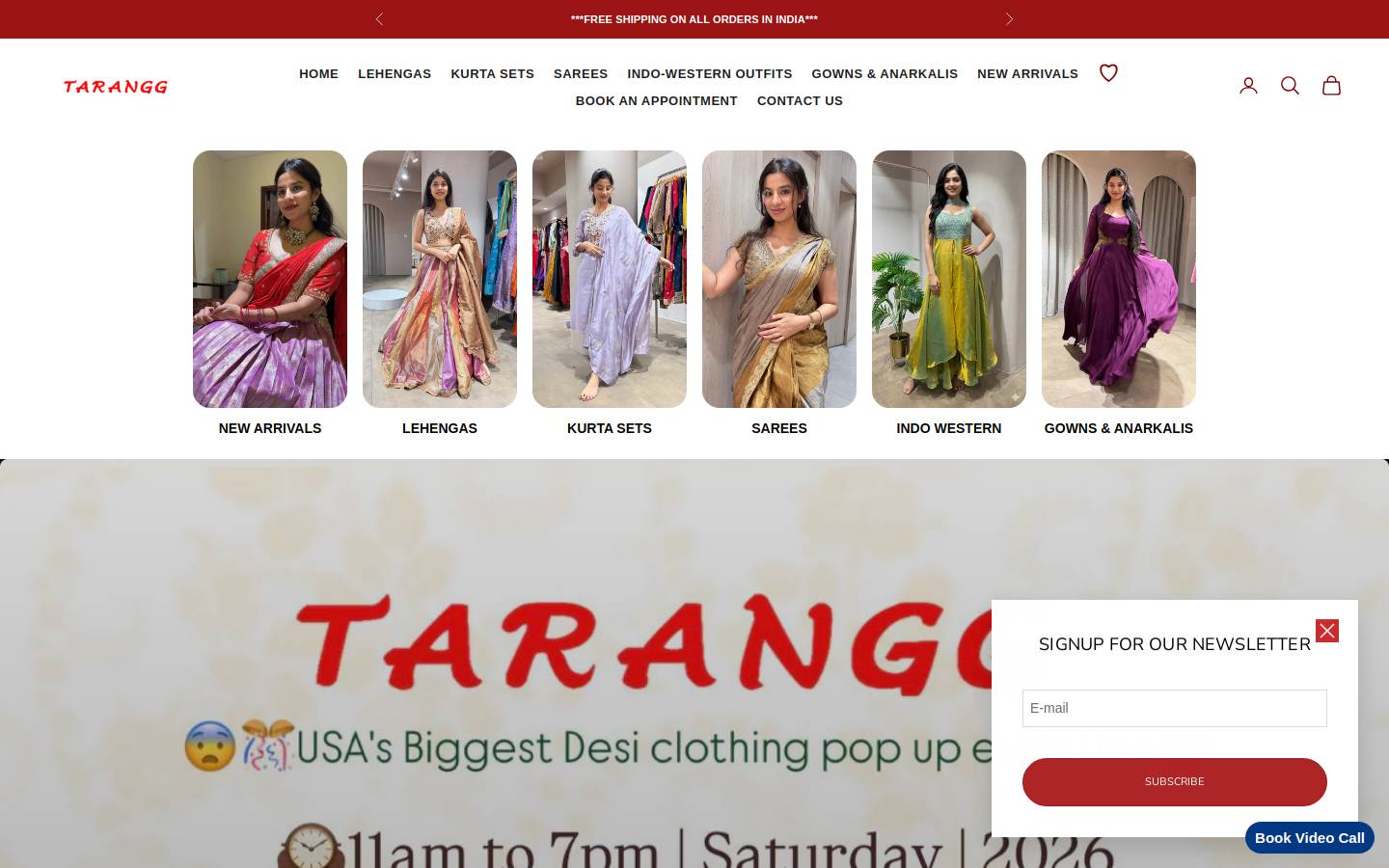 tarangg.in homepage screenshot