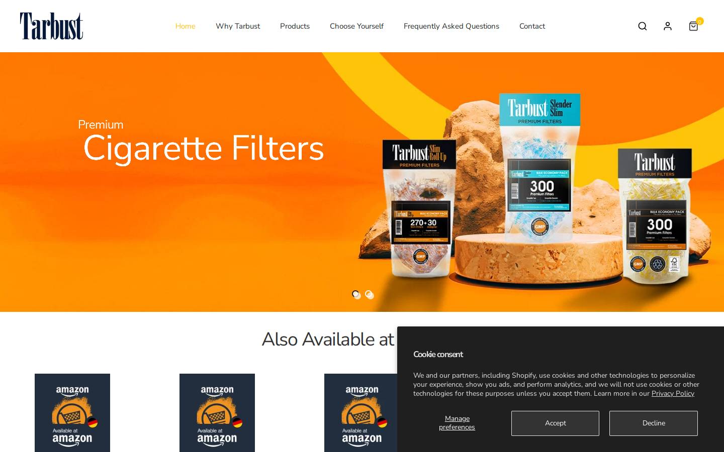 tarbustfilters.com homepage screenshot