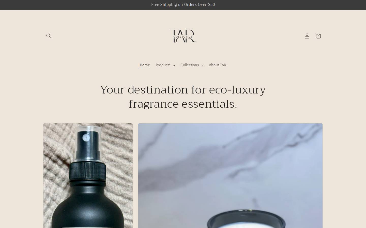 tarcollective.com homepage screenshot