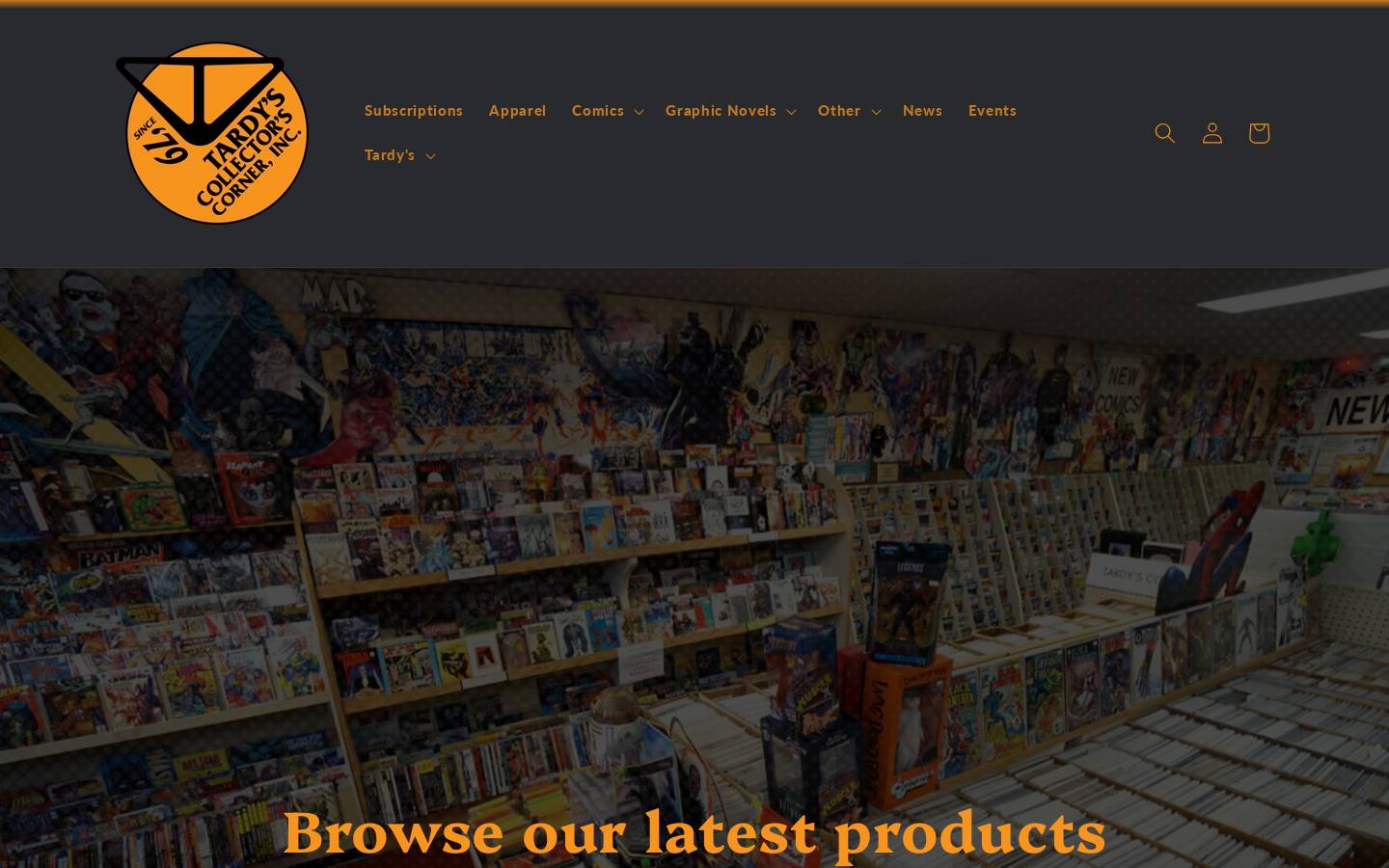 tardys.com homepage screenshot
