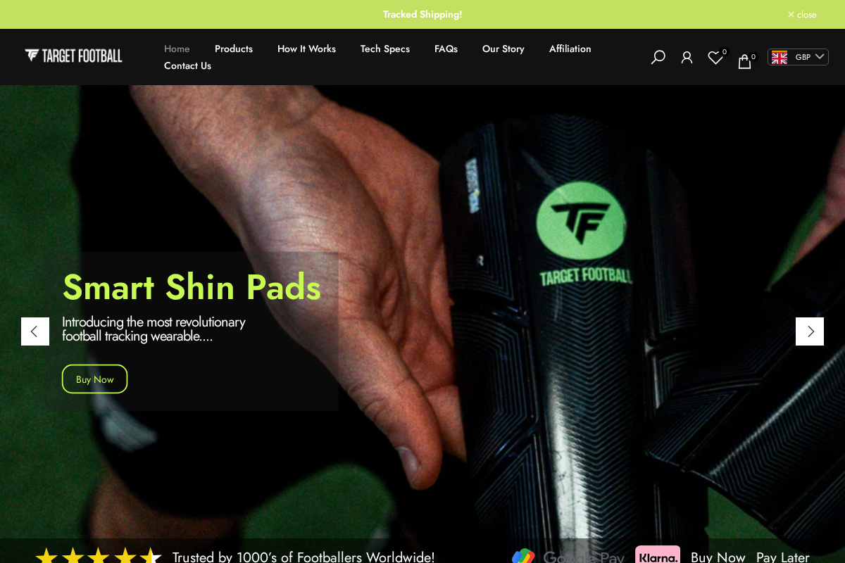 Target Football homepage screenshot