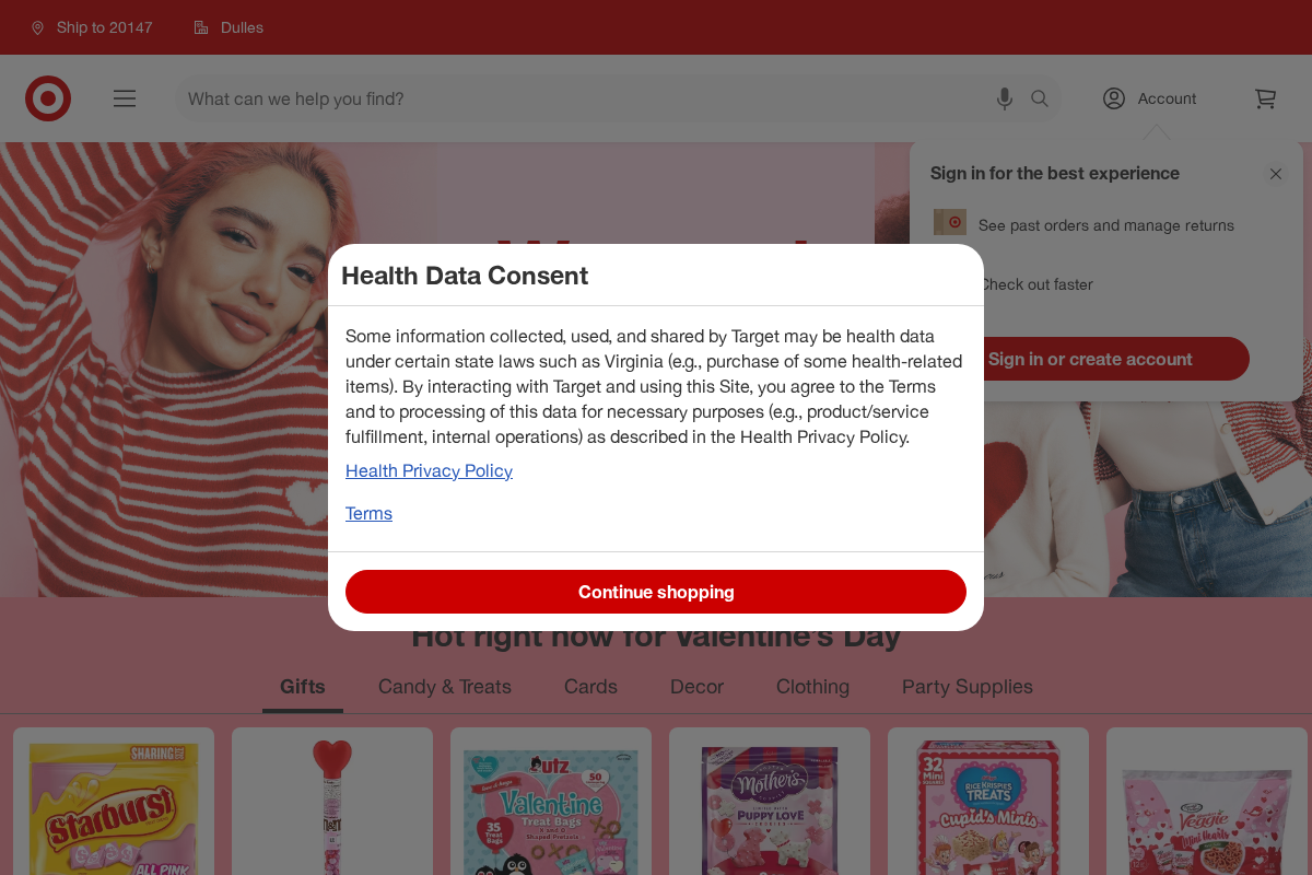 Target homepage screenshot