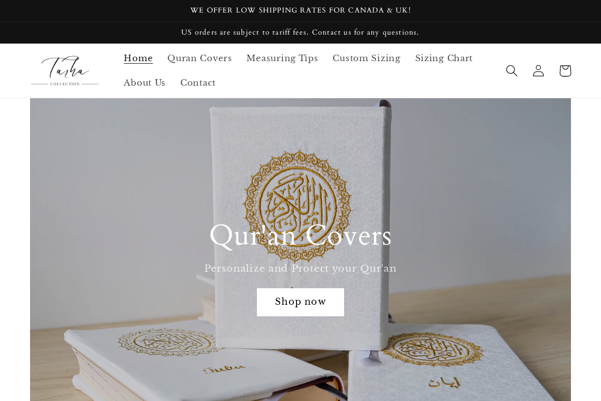 Tarha Collection homepage screenshot