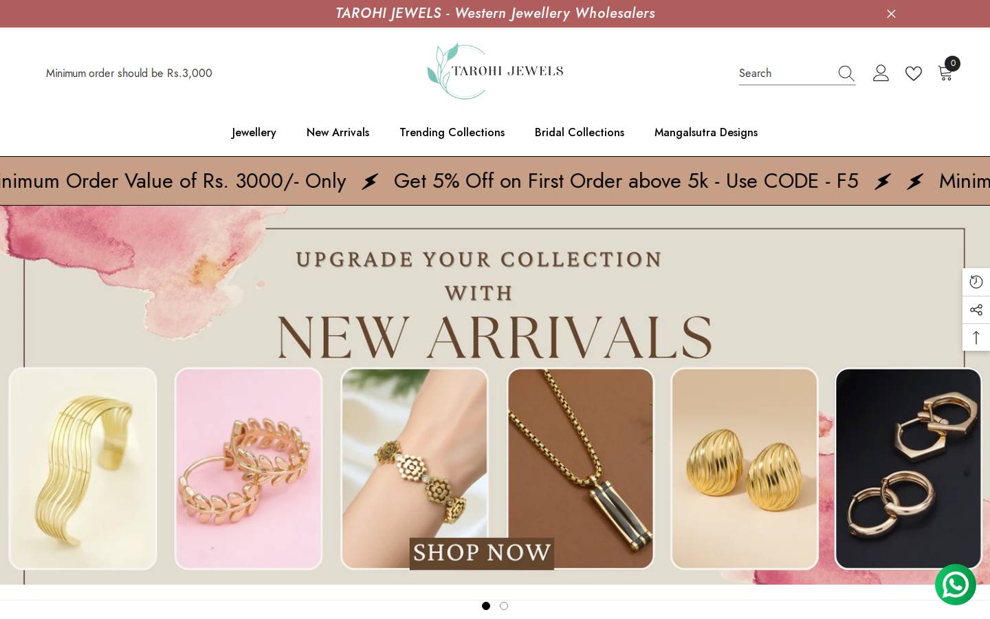 tarohijewels.com homepage screenshot