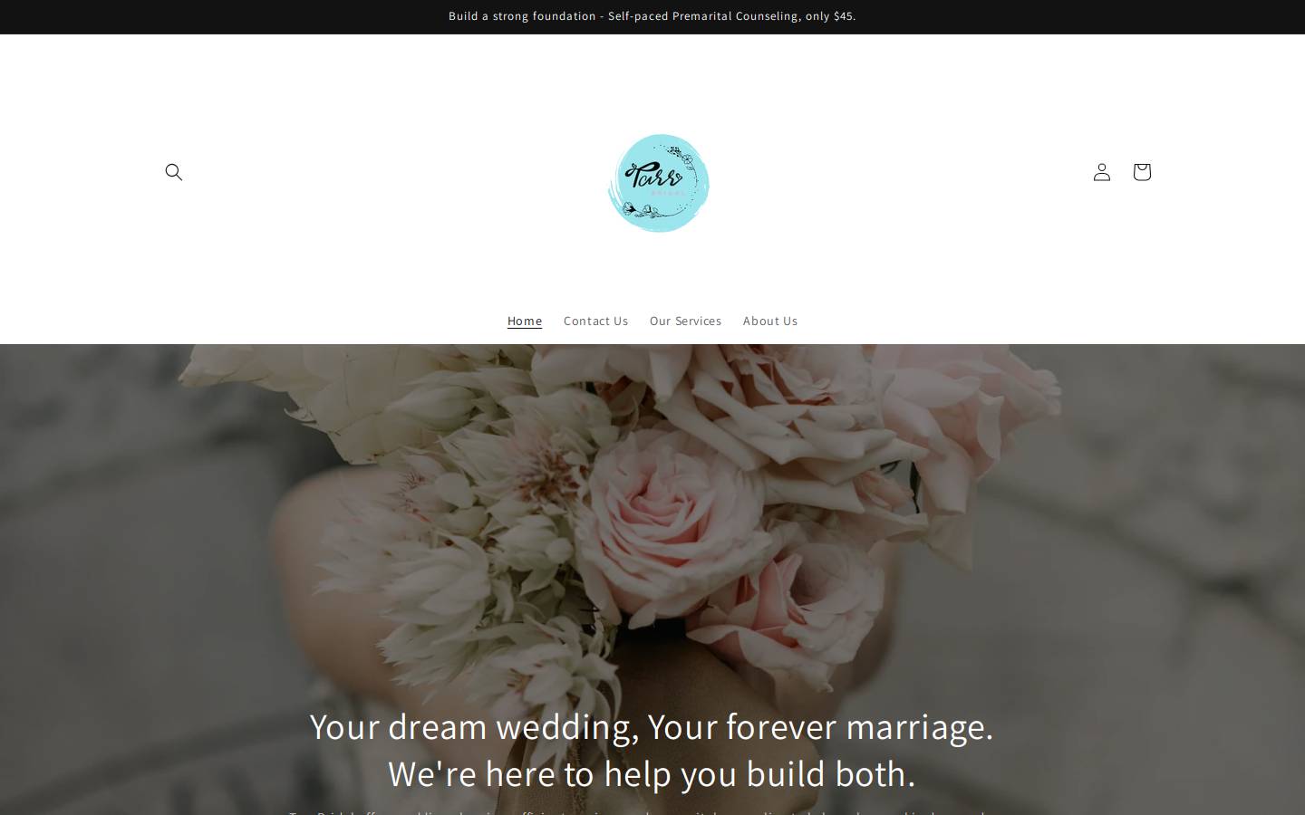 tarrbridal.com homepage screenshot