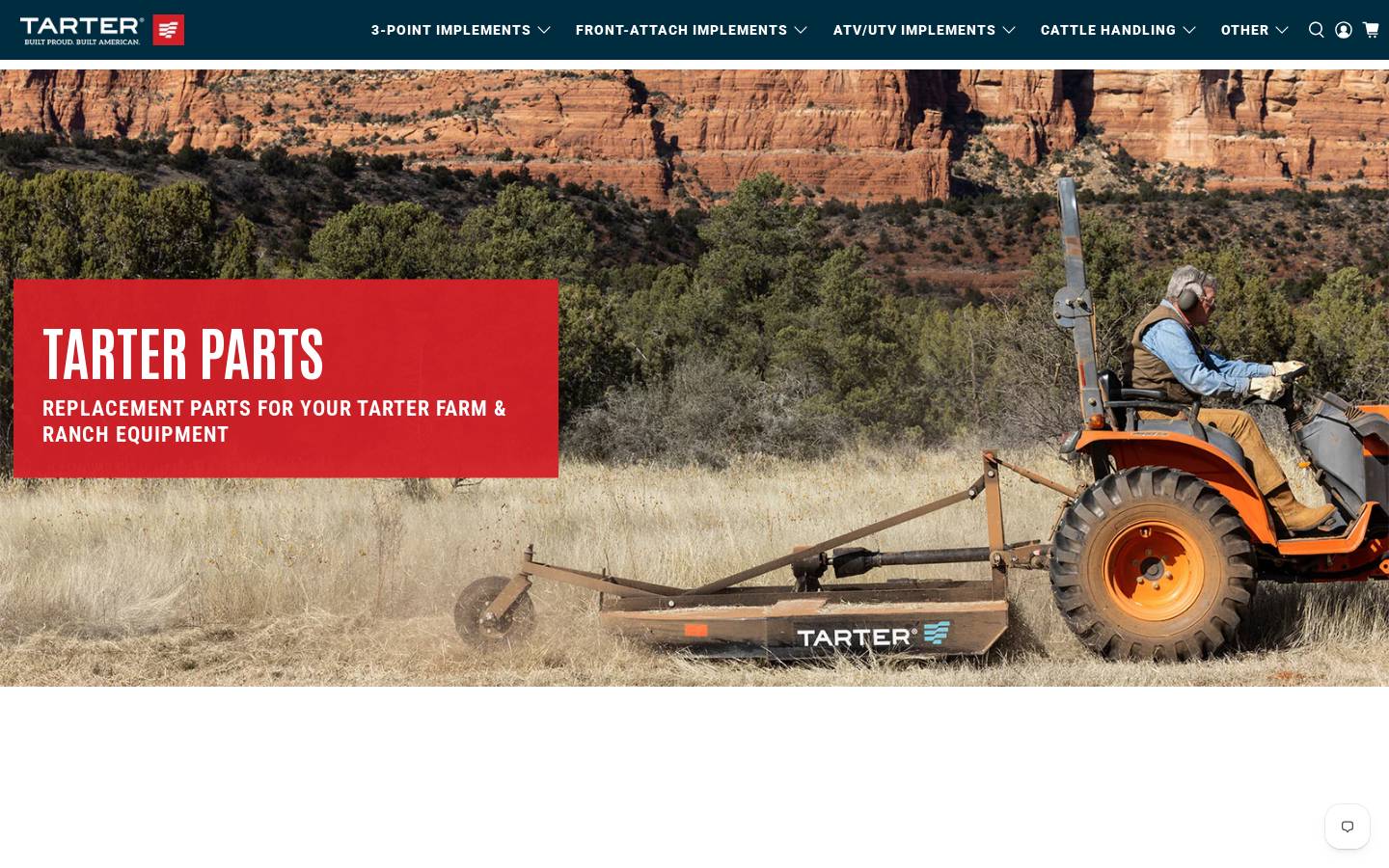 tarterparts.com homepage screenshot