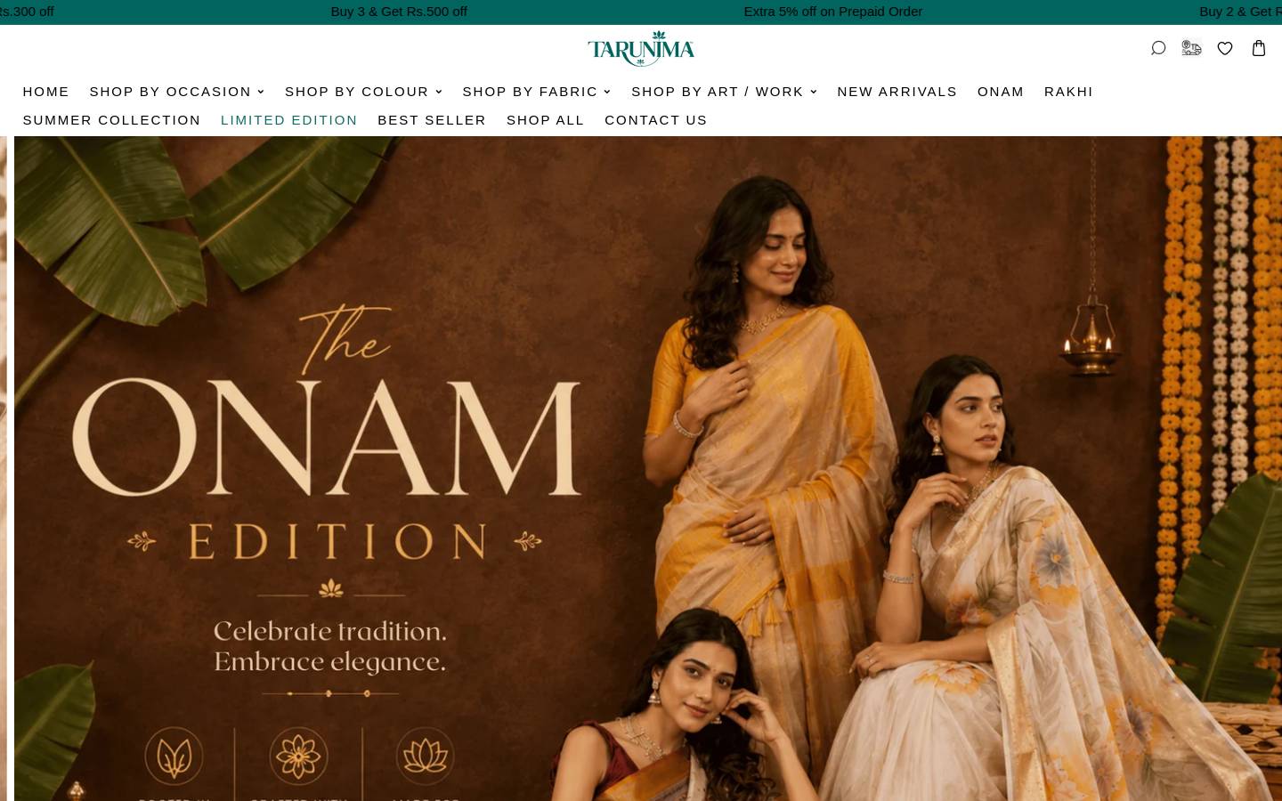 tarunima.in homepage screenshot