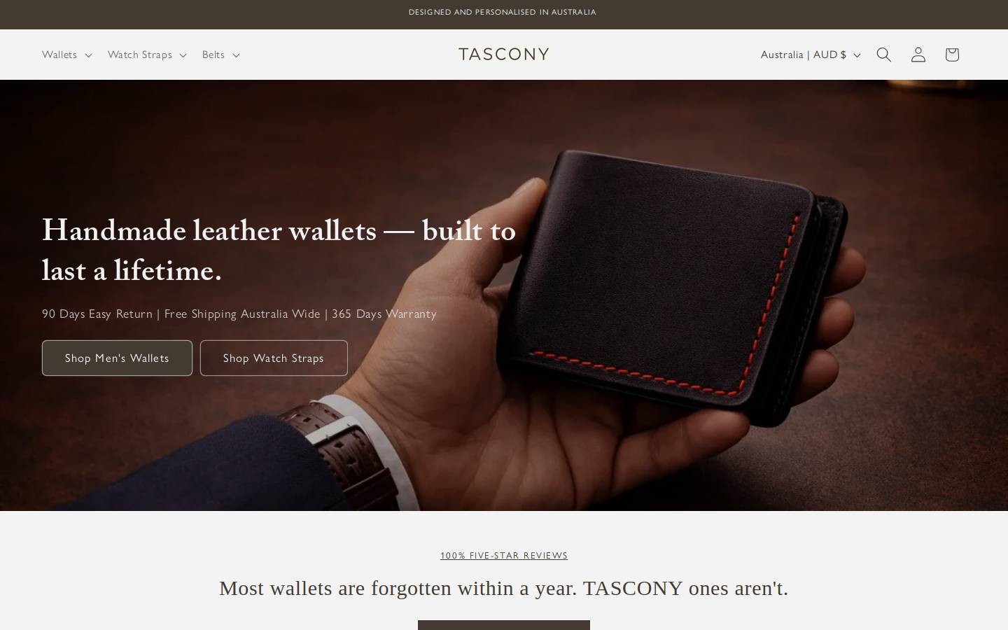 Tascony homepage screenshot