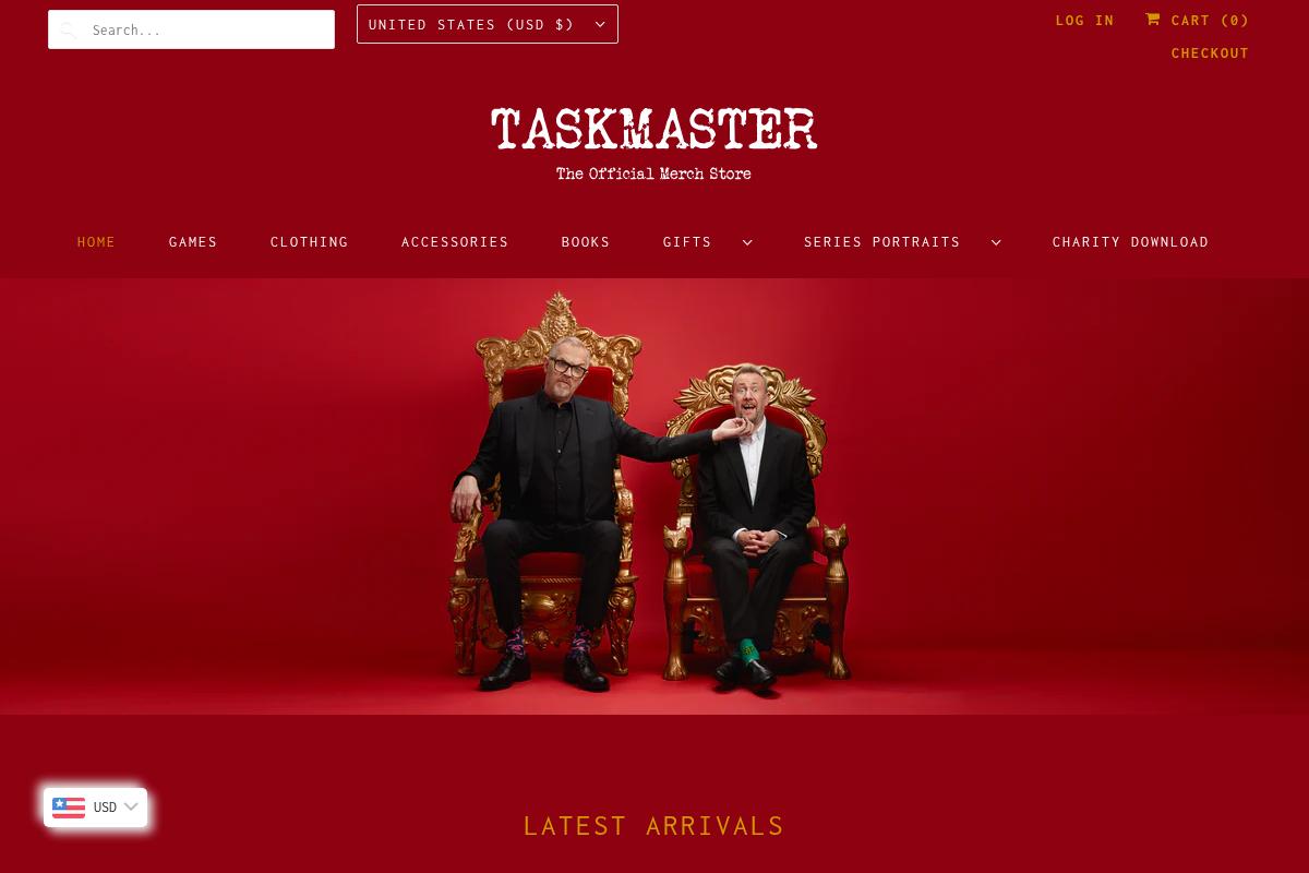taskmasterstore.com homepage screenshot