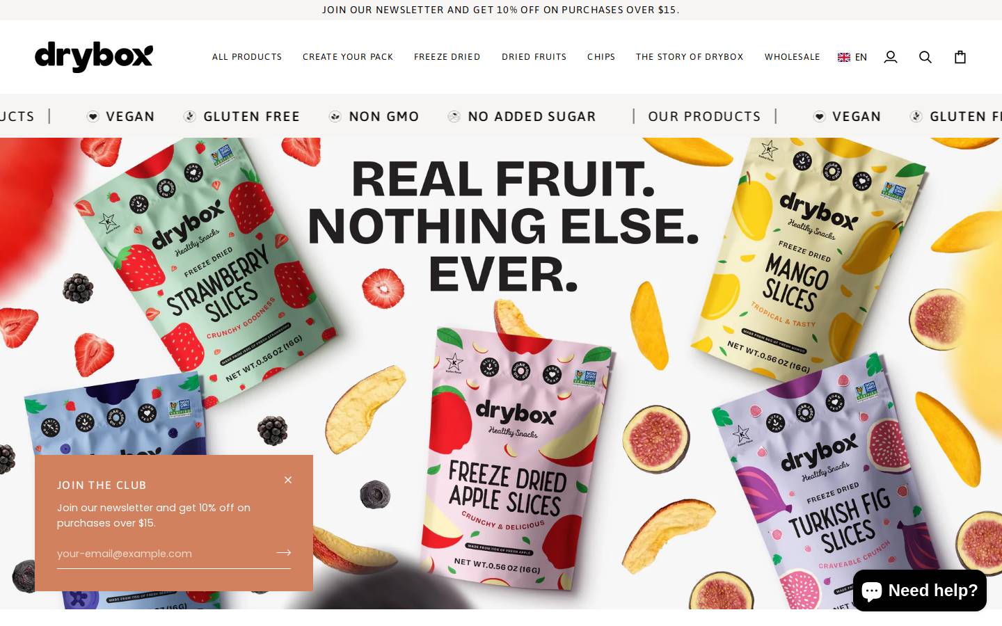 tastedrybox.com homepage screenshot