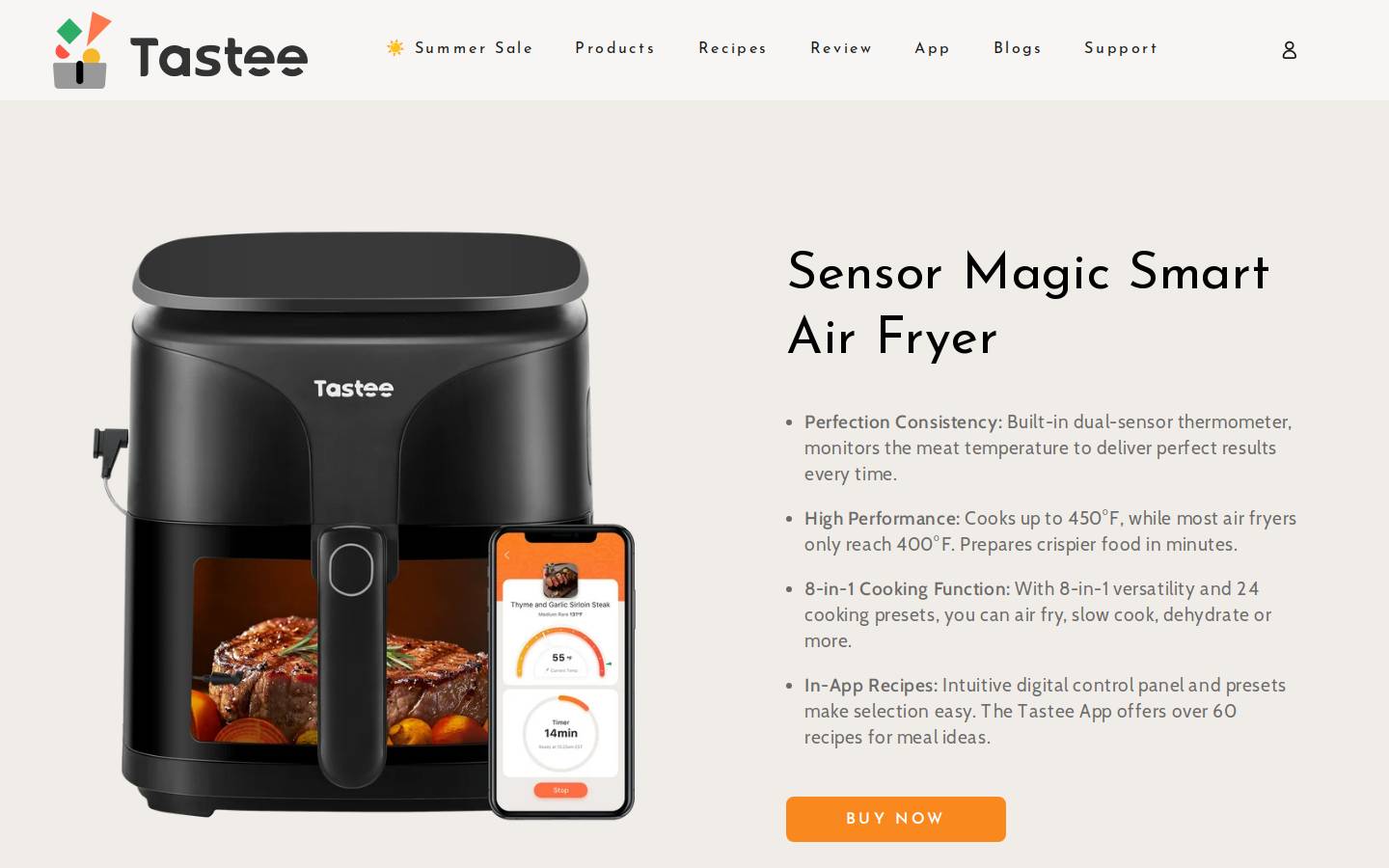 tastee.net homepage screenshot