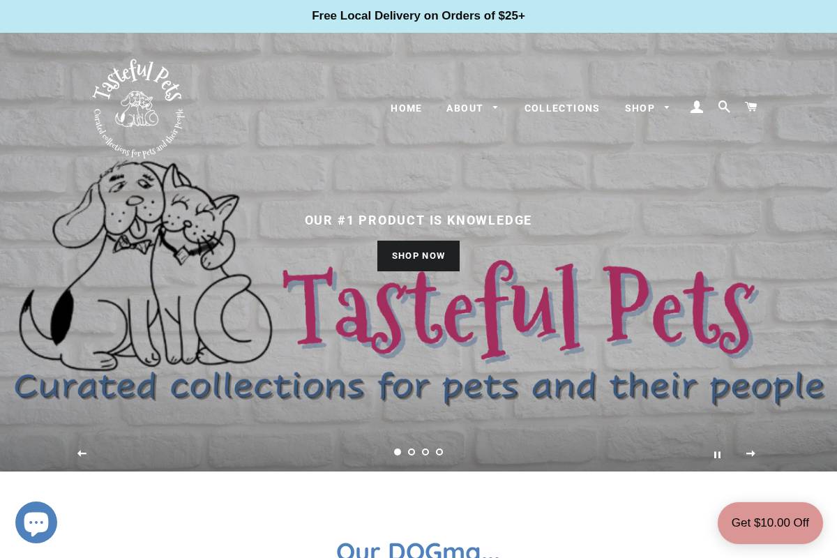 tastefulpets.com homepage screenshot
