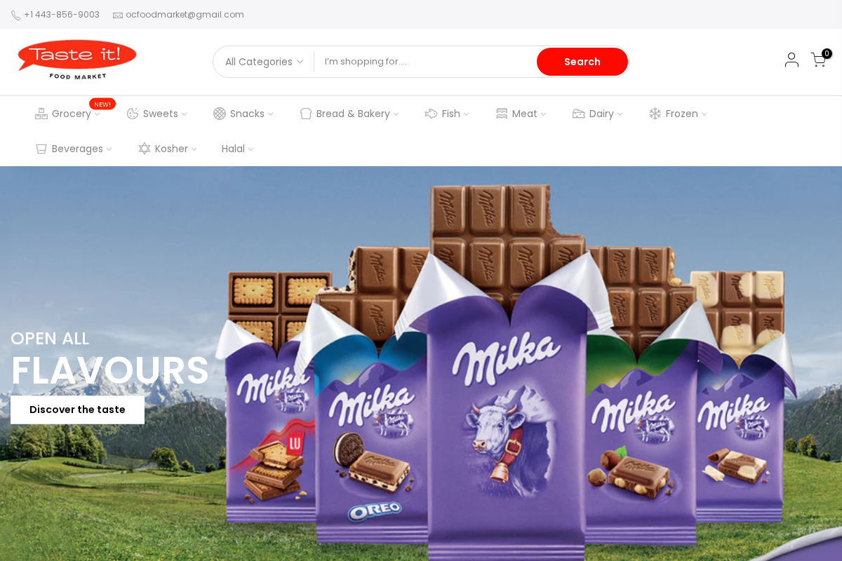 Taste it! Market homepage screenshot