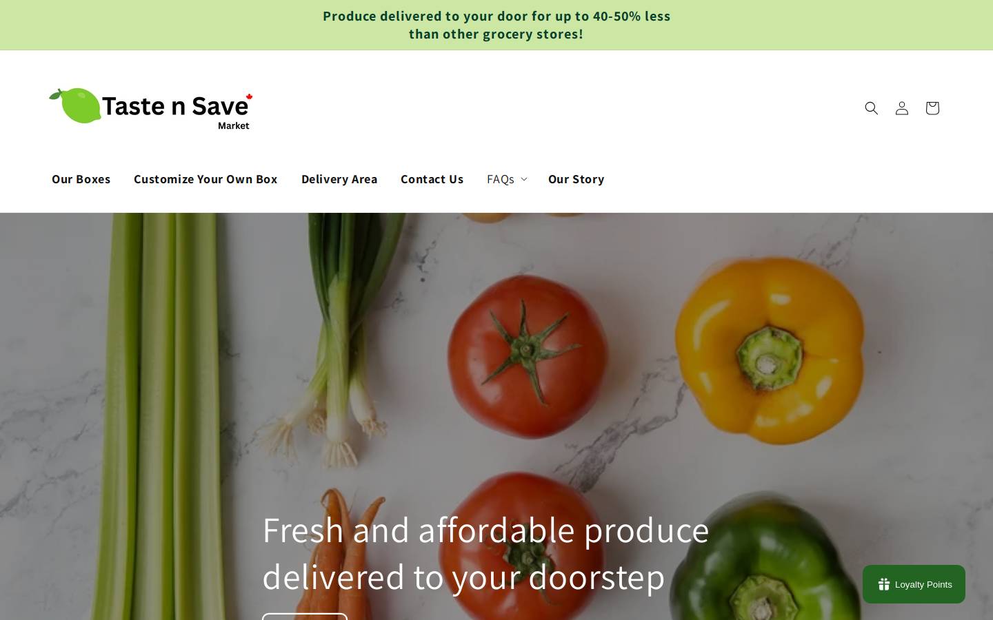 tastensave.ca homepage screenshot