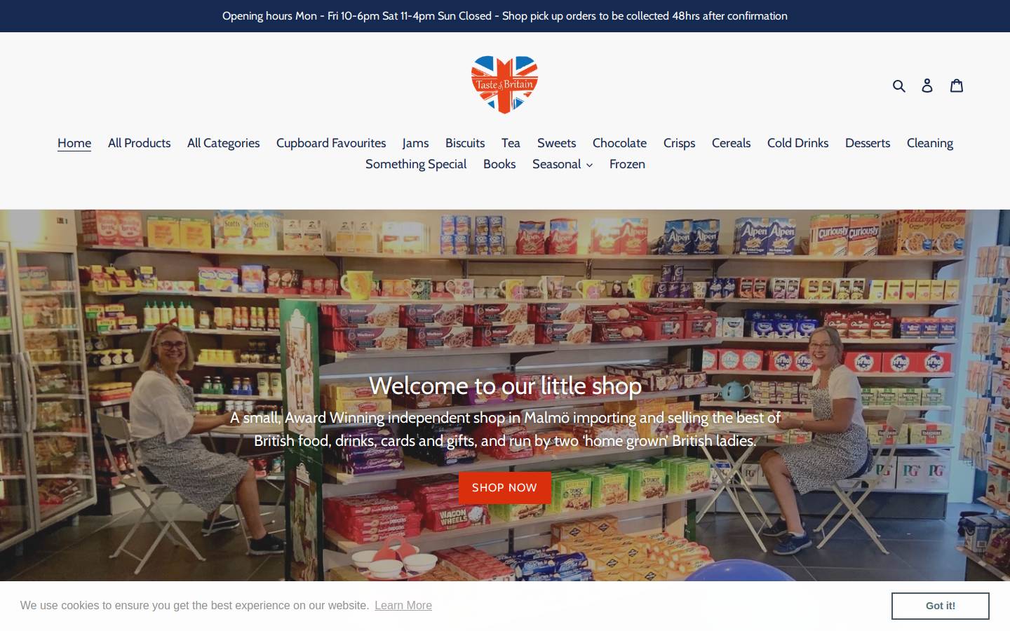 tasteofbritain.se homepage screenshot