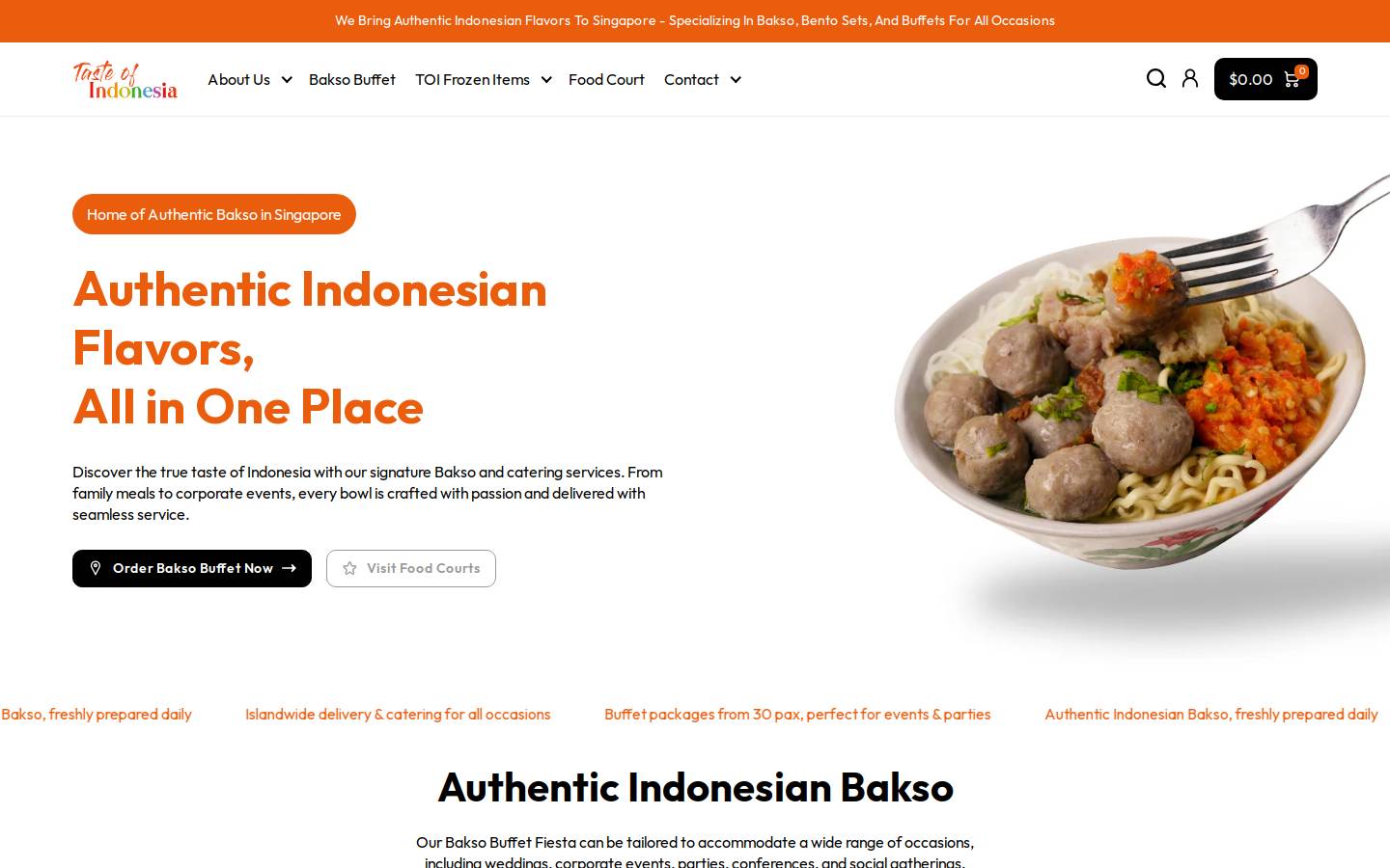 tasteofindonesia.com homepage screenshot