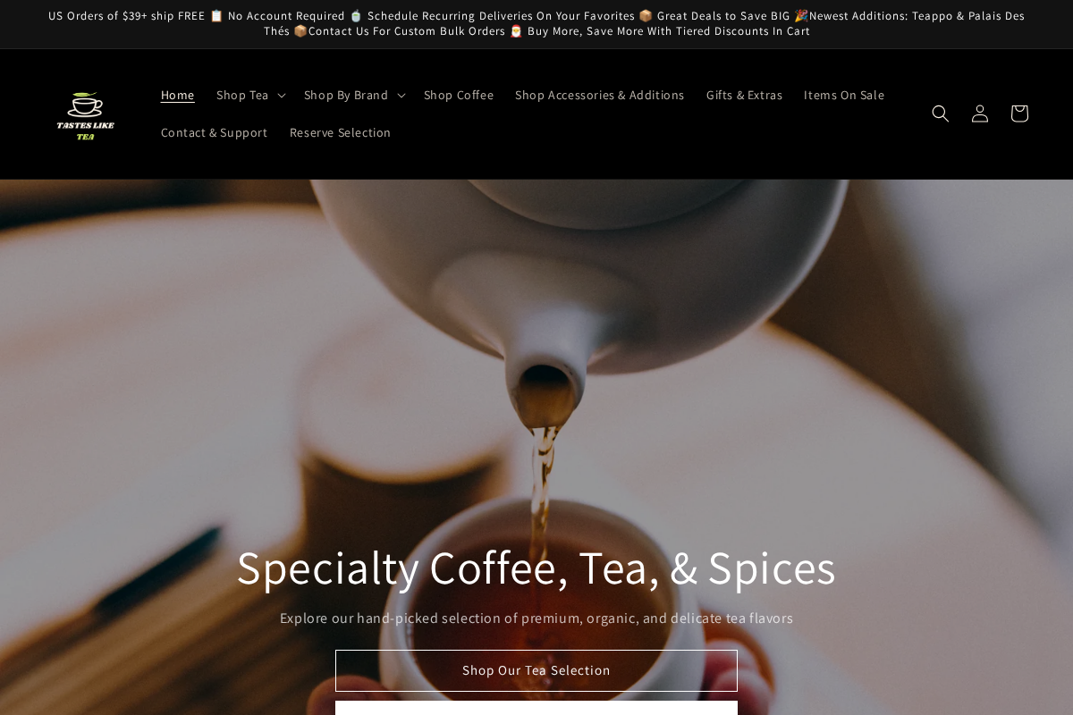 Tastesliketea homepage screenshot