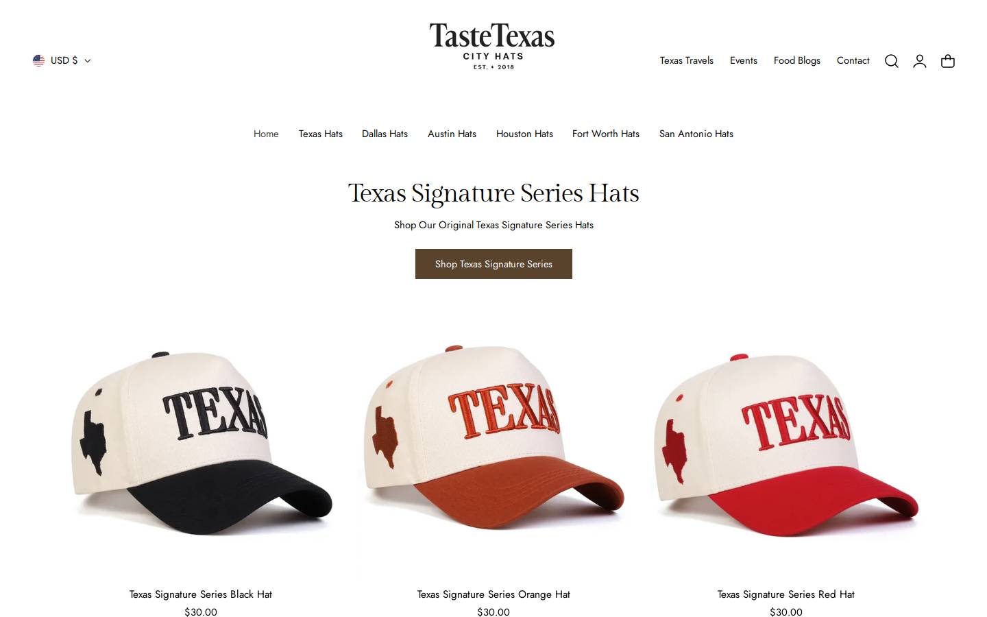 tastetexas.net homepage screenshot