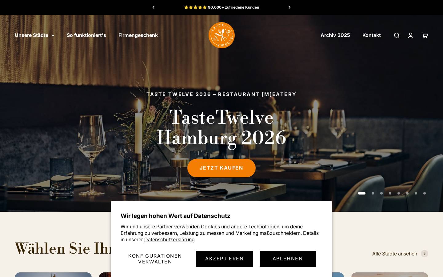 tastetwelve.de homepage screenshot