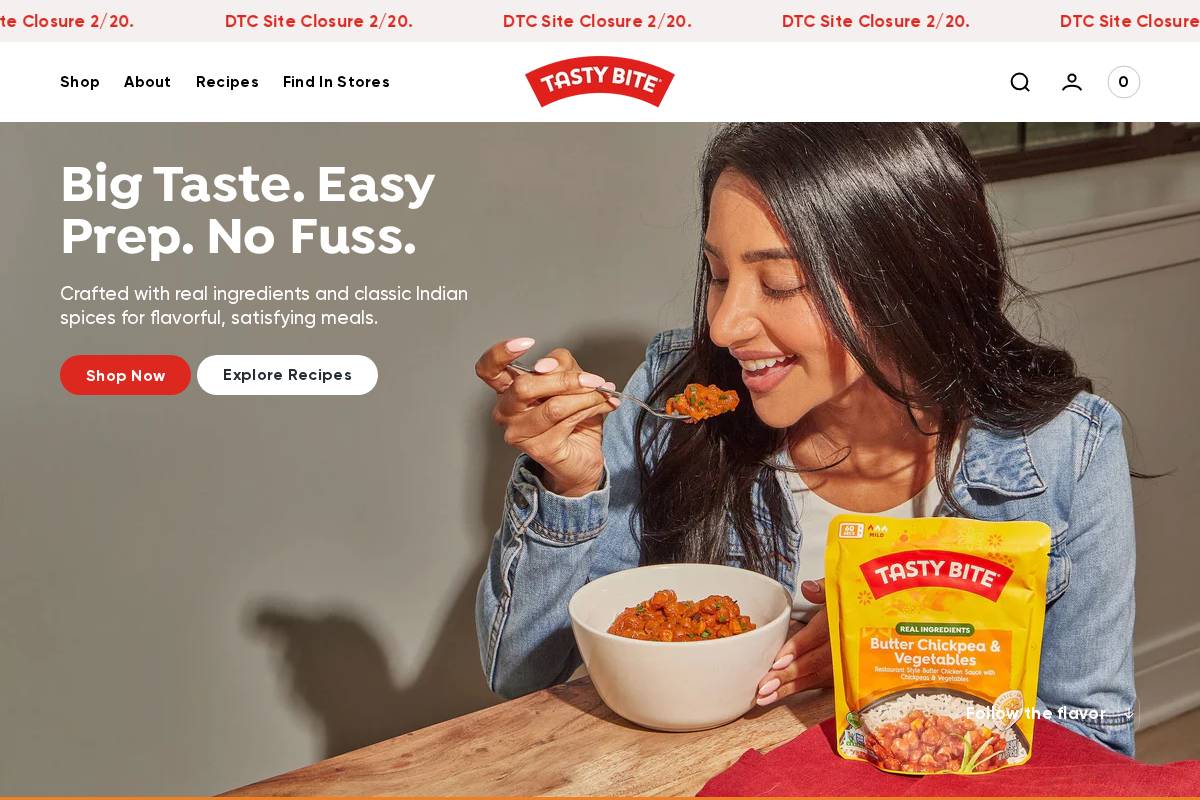 Tastybite homepage screenshot