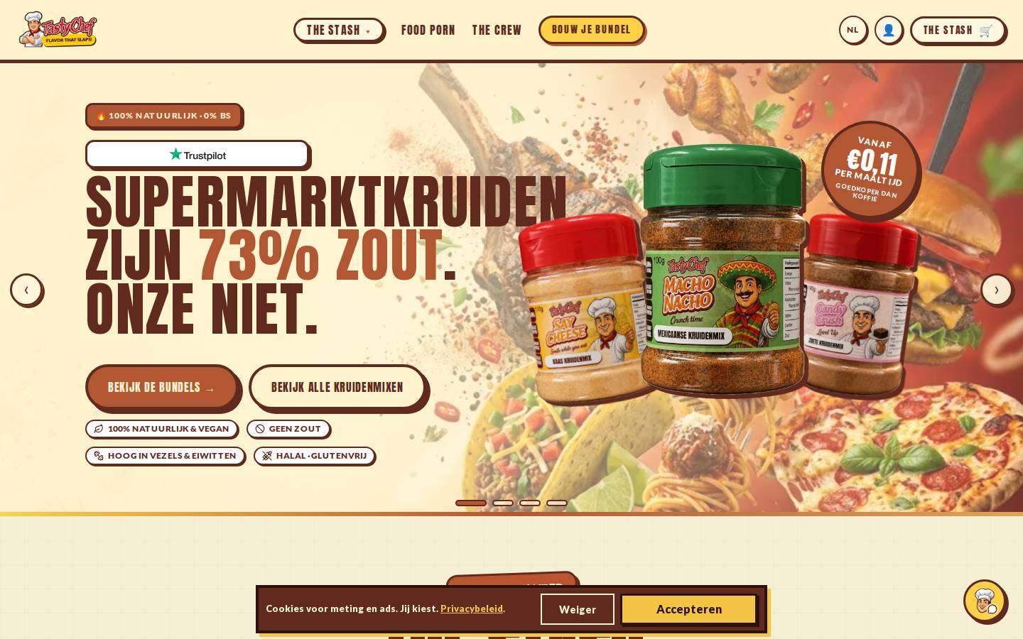 tastychef.co.uk homepage screenshot