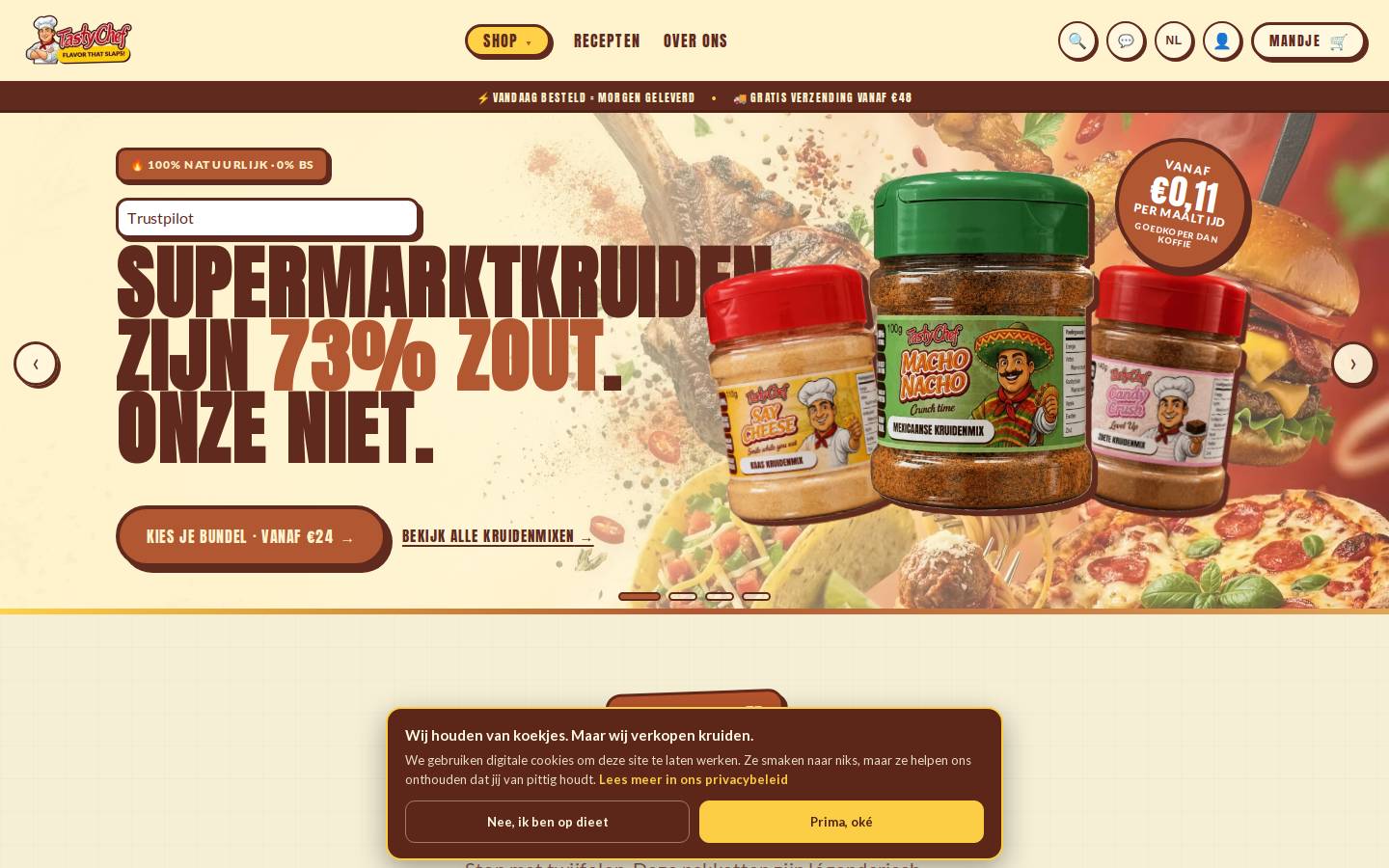 TastyChef B.V. homepage screenshot