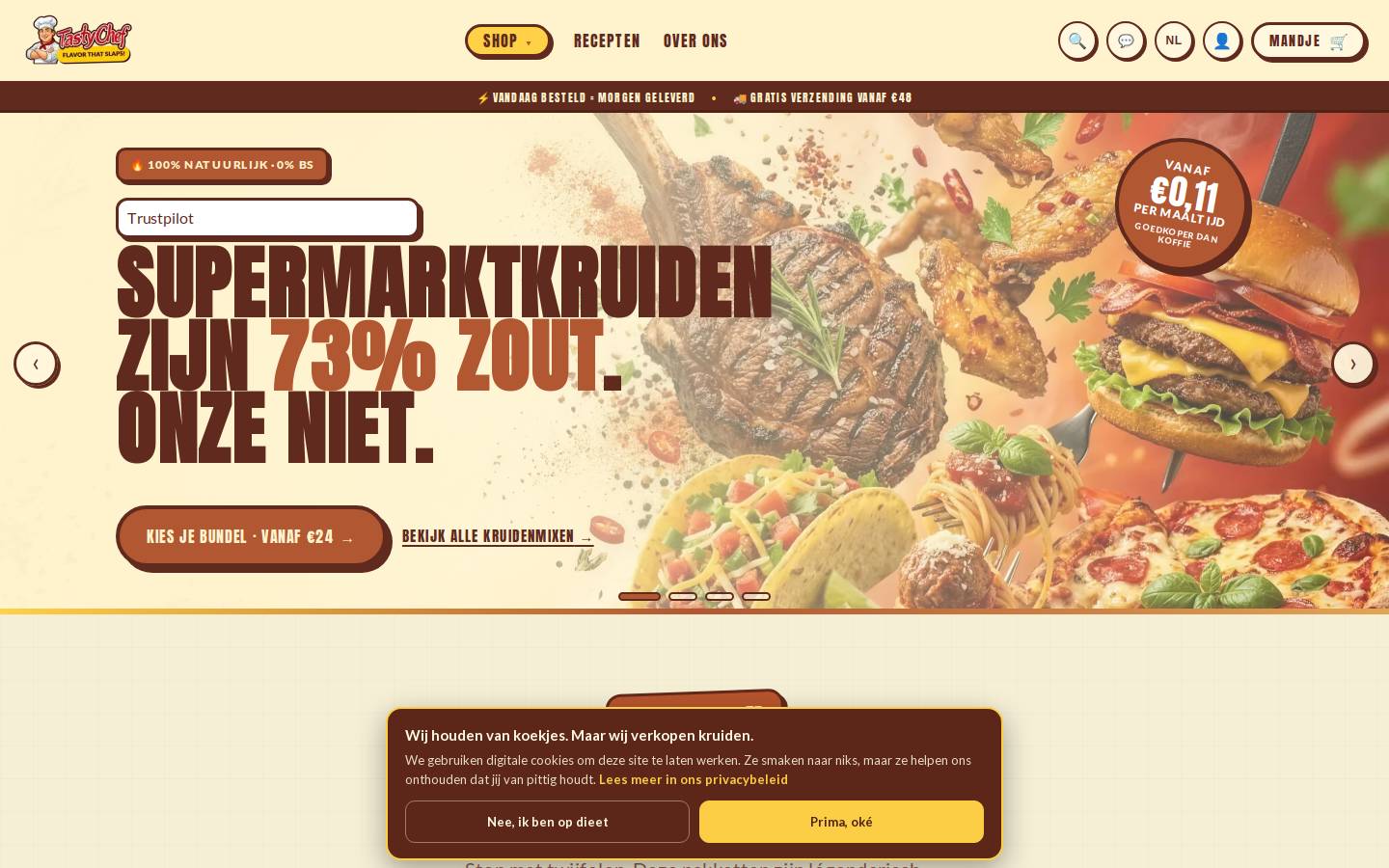TastyChef B.V. homepage screenshot