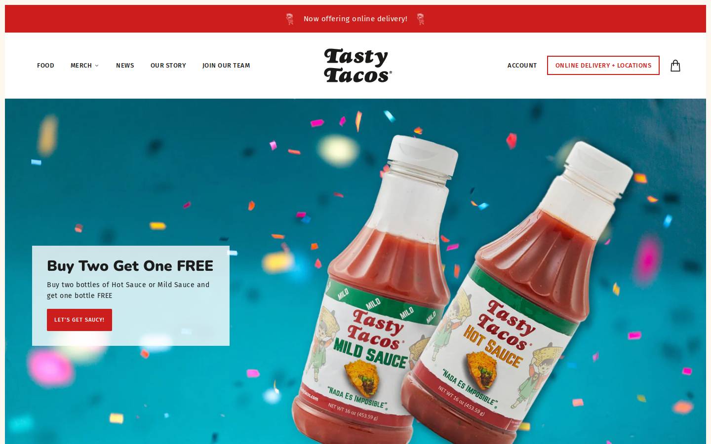 tastytacos.com homepage screenshot