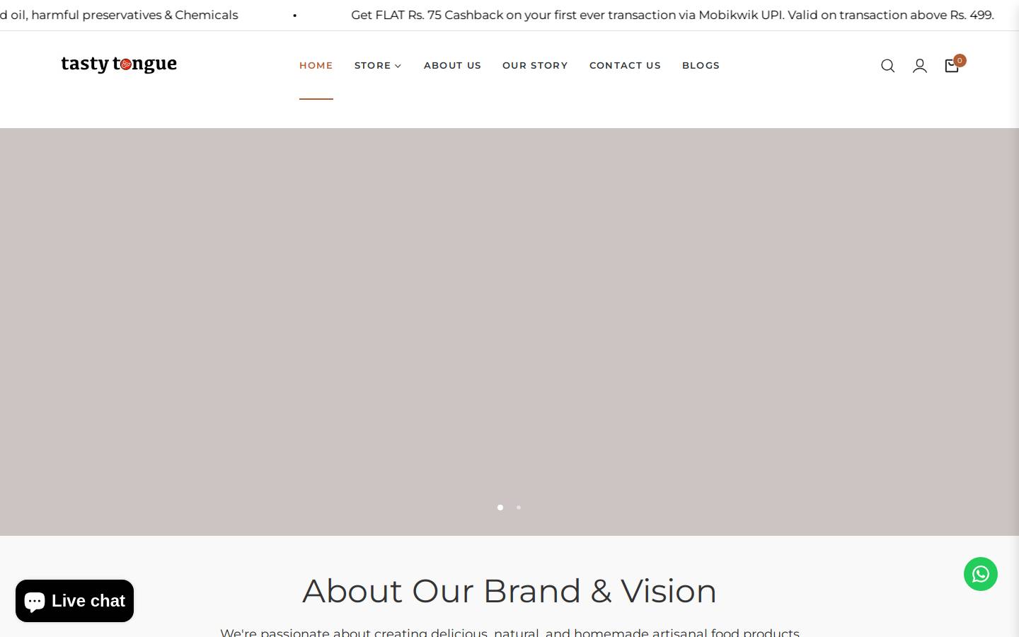 tastytongue.in homepage screenshot