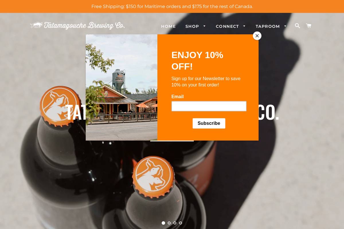 tatabrew.com homepage screenshot