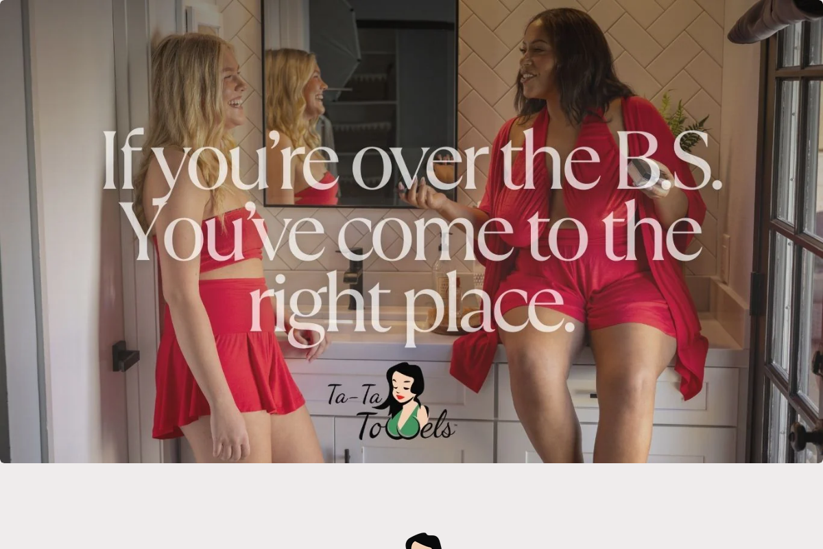 Ta-Ta Towels homepage screenshot