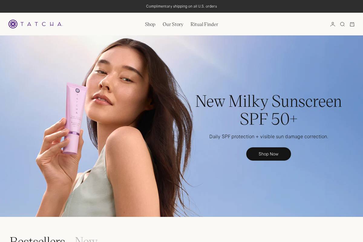 Tatcha homepage screenshot