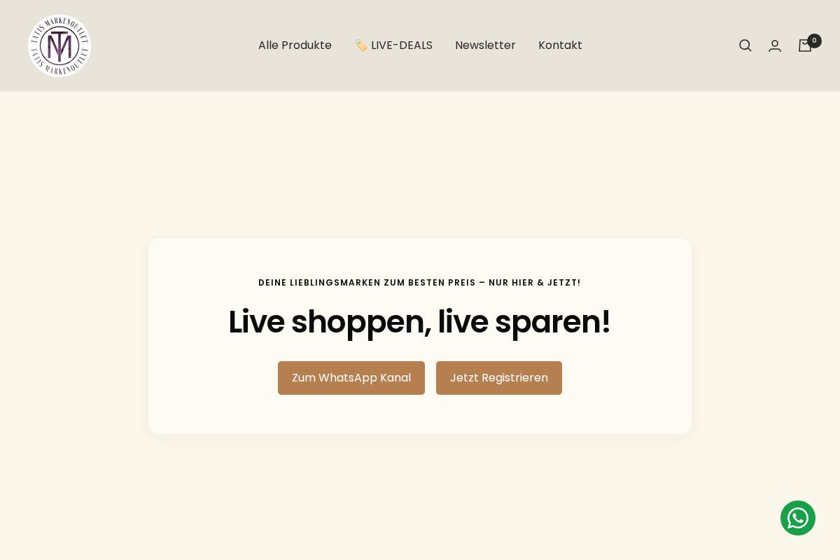 Tatis Markenoutlet homepage screenshot