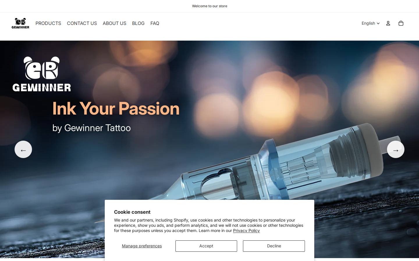 tattoo-needle.com homepage screenshot