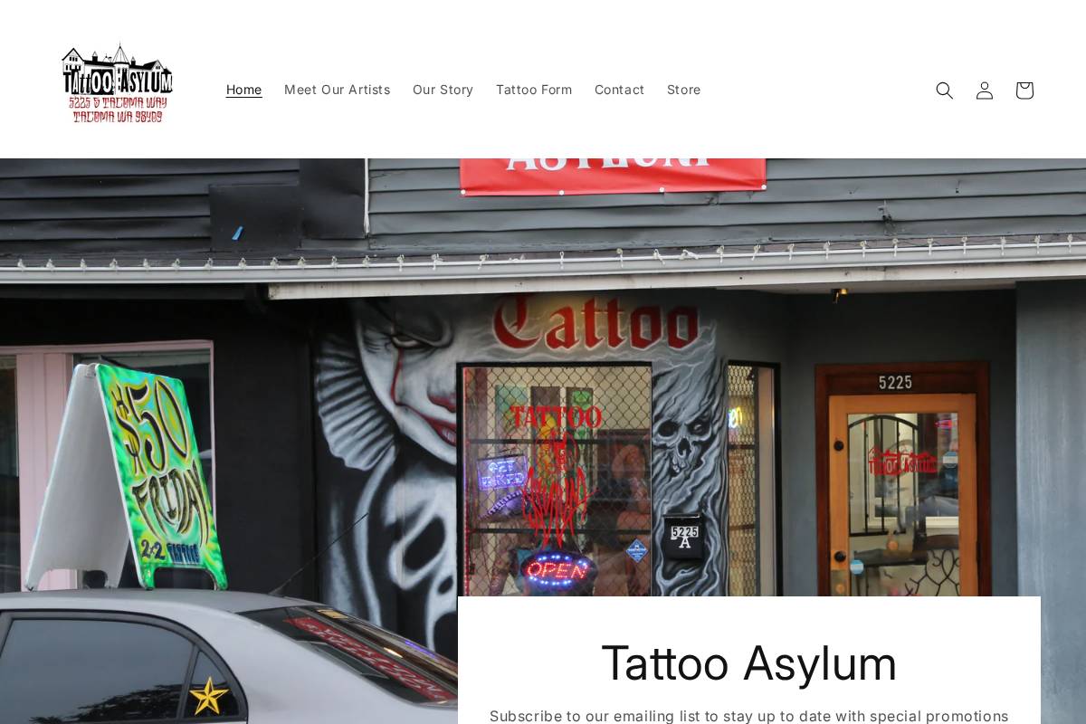 tattooasylum253.com homepage screenshot