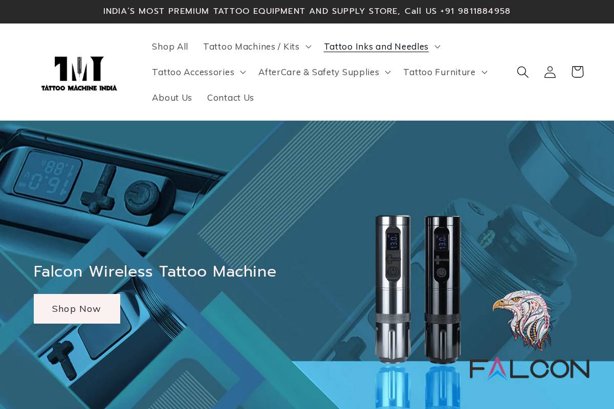 tattoomachineindia.com homepage screenshot