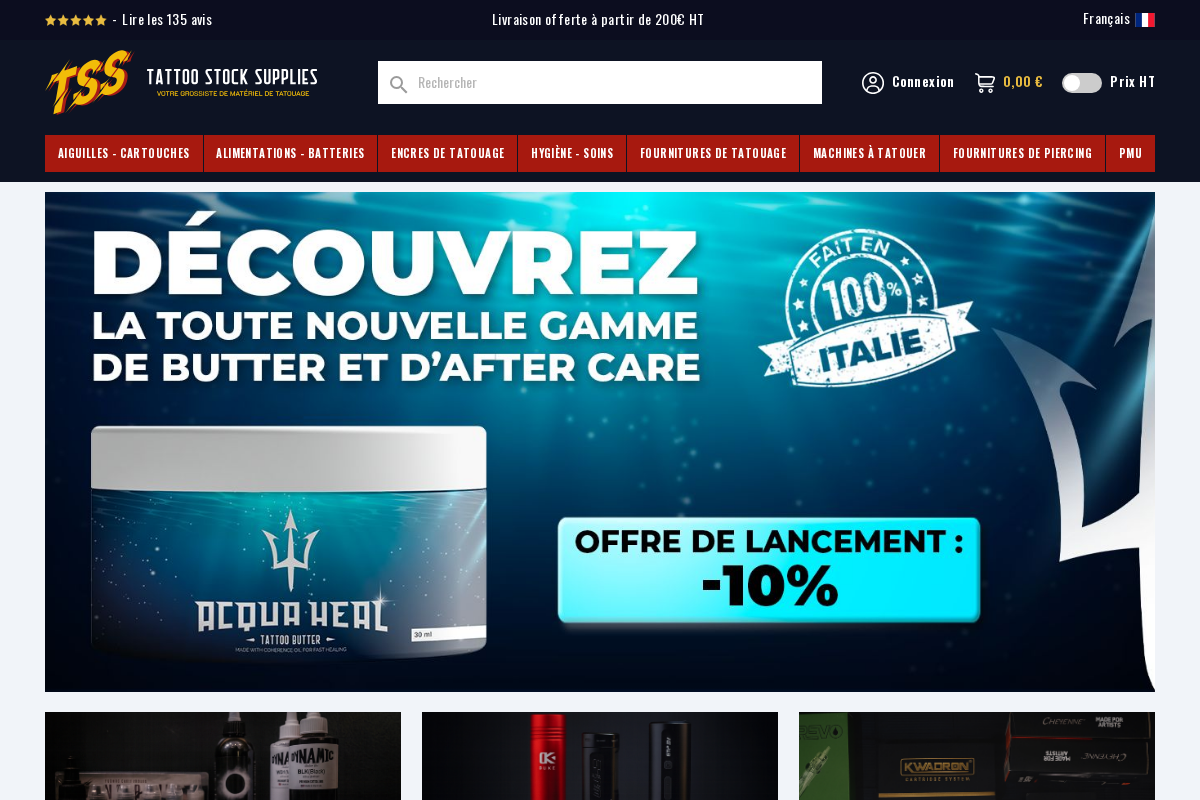 tattoostocksupplies.com homepage screenshot