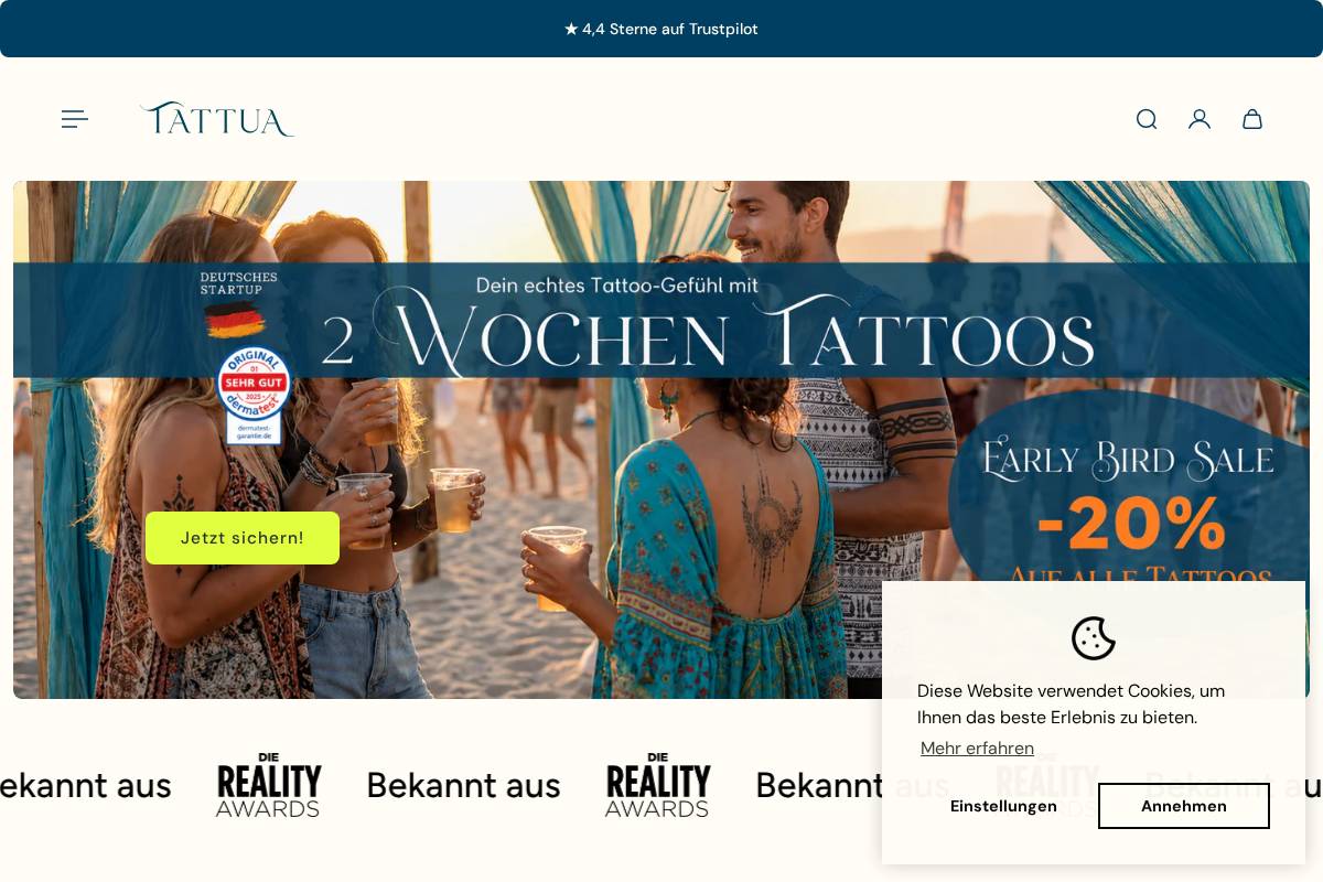 Tattua GmbH homepage screenshot