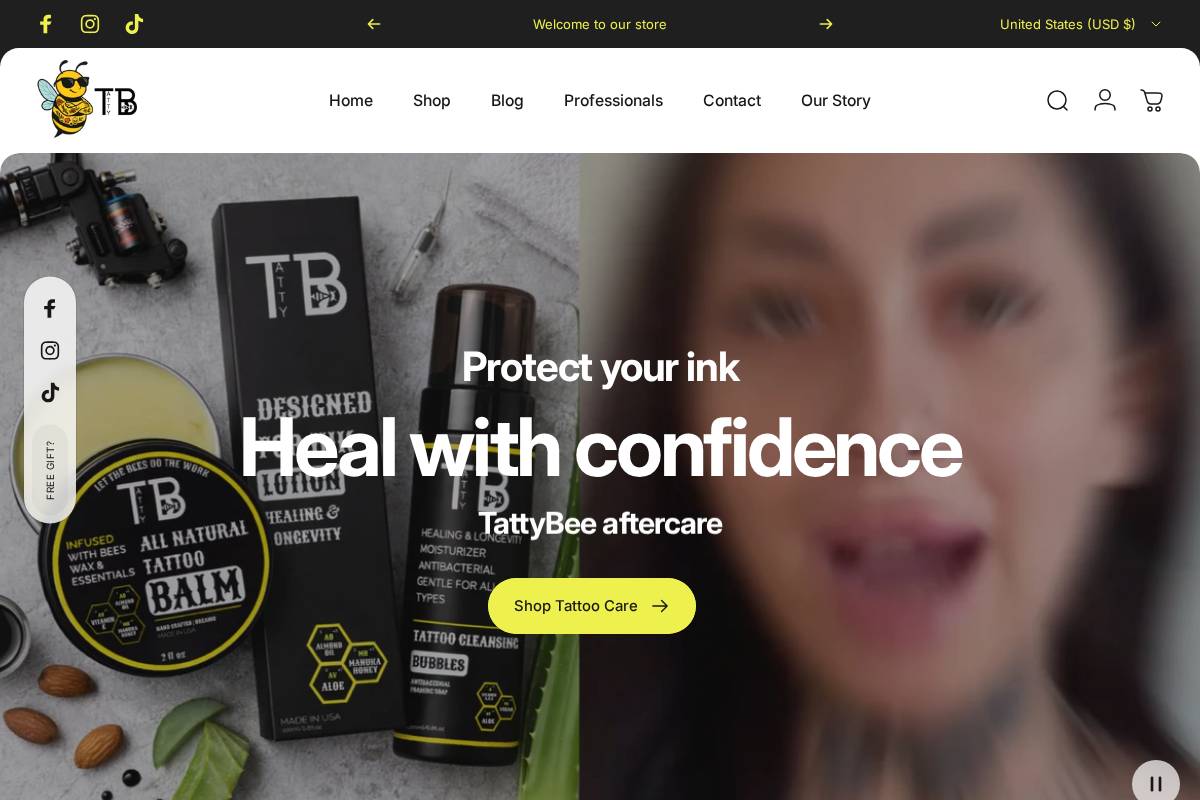 tattybee.com homepage screenshot
