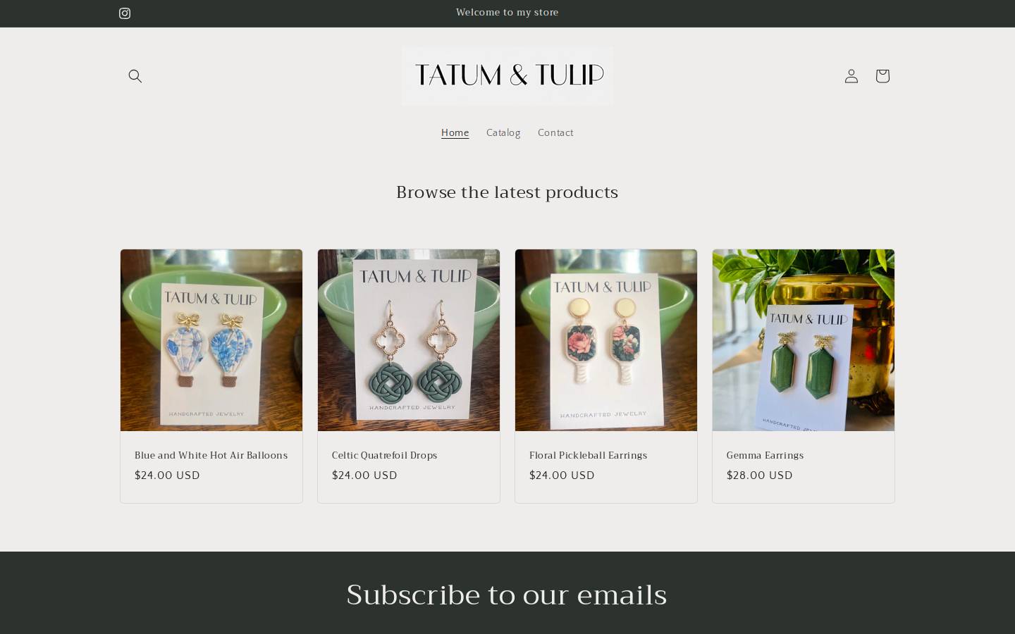 tatumandtulip.com homepage screenshot