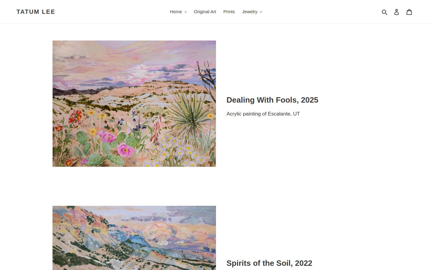 tatumlee.com homepage screenshot