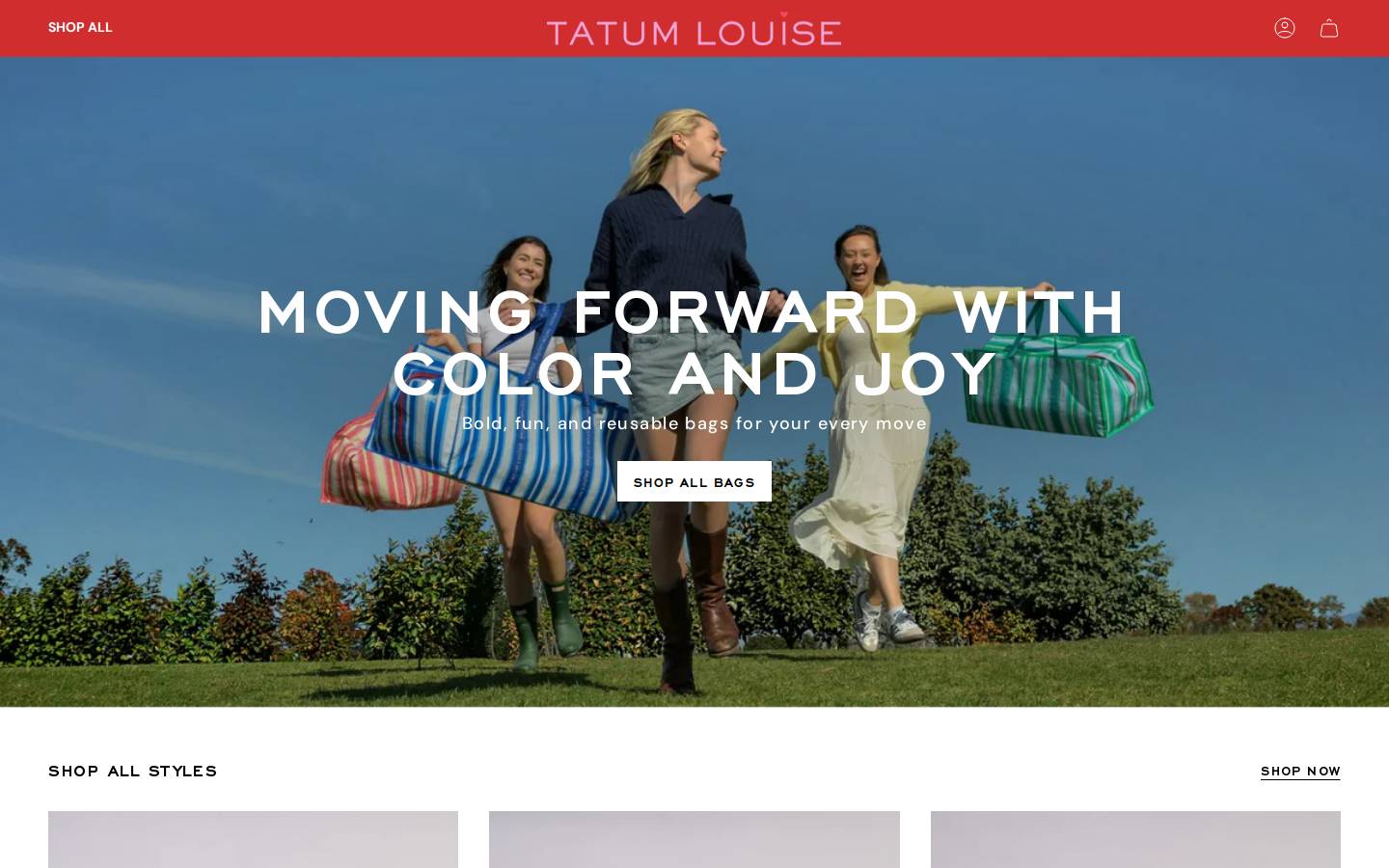 tatumlouise.com homepage screenshot