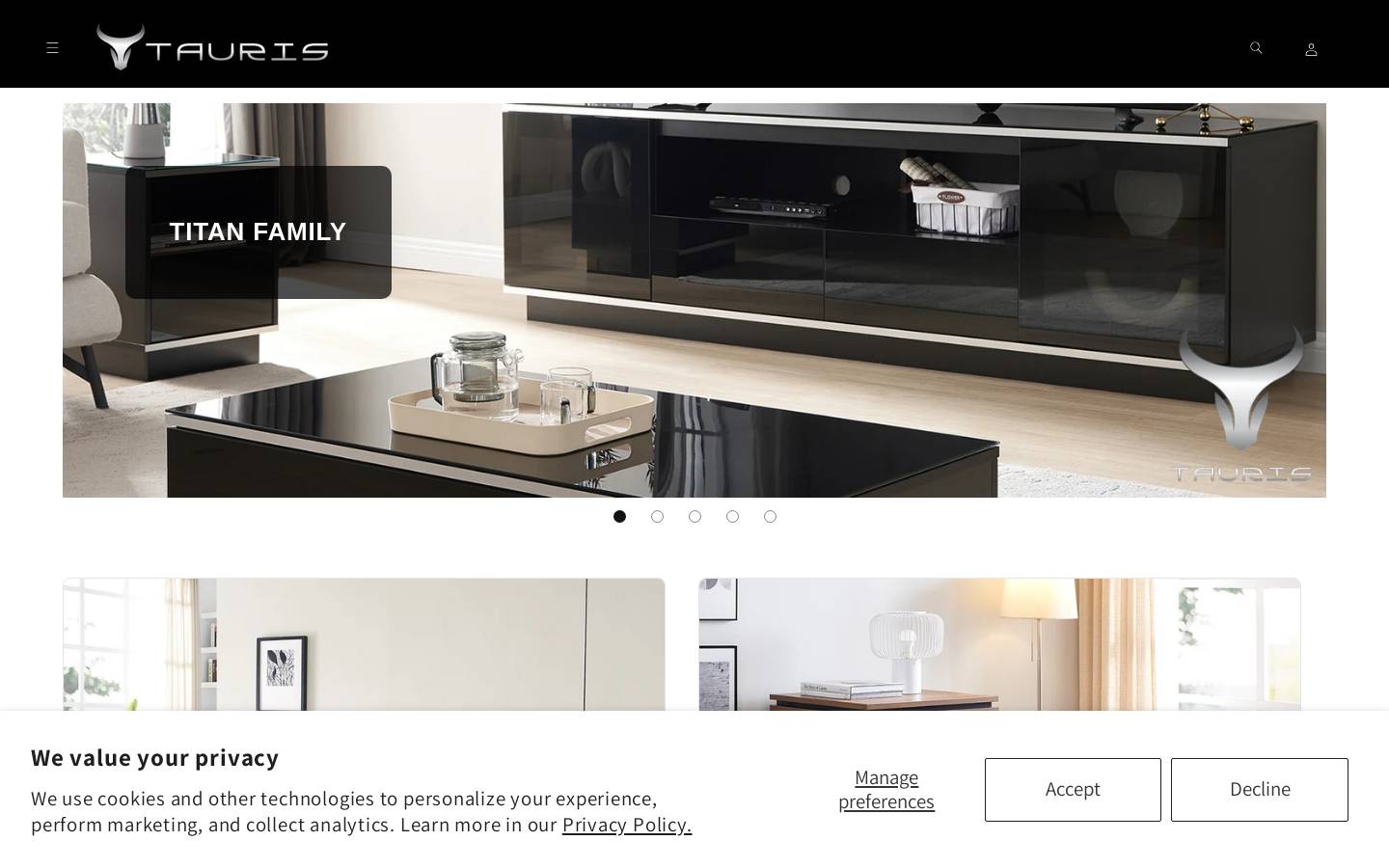 tauris.com.au homepage screenshot