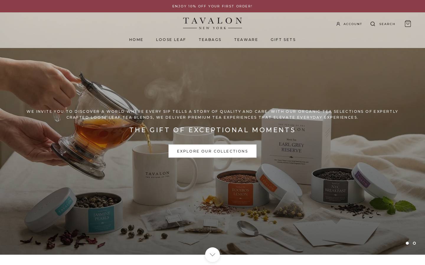 tavalon.com homepage screenshot