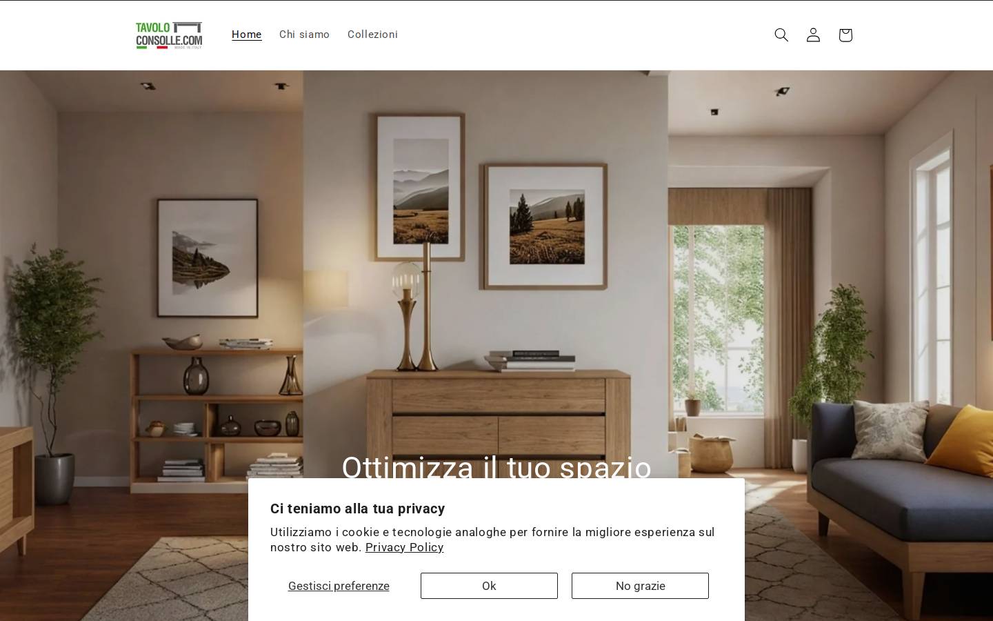 tavoloconsolle.com homepage screenshot