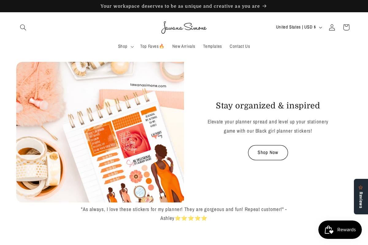 tawanasimone.com homepage screenshot