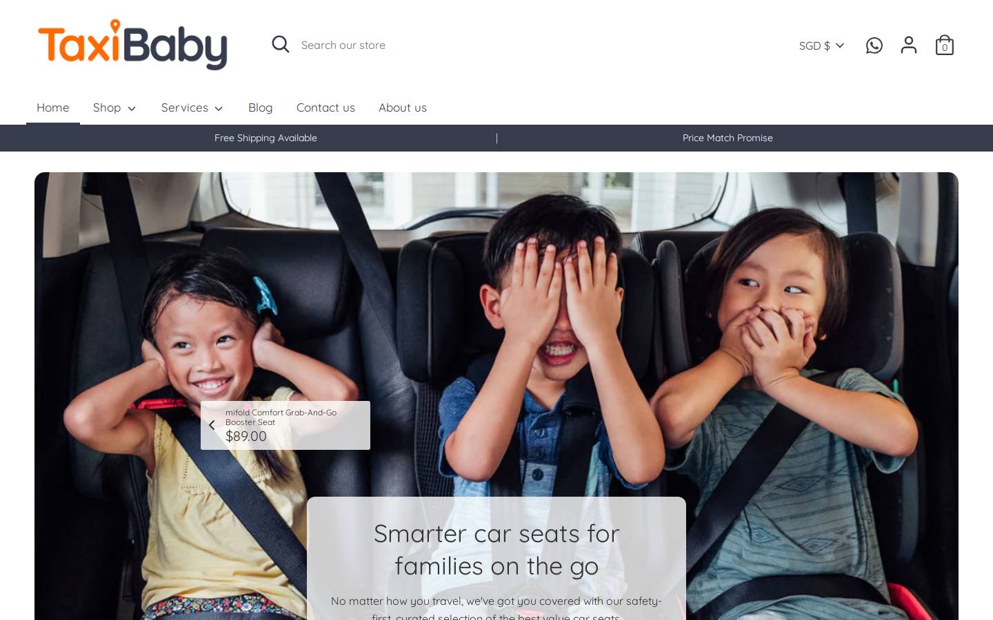 taxibaby.sg homepage screenshot