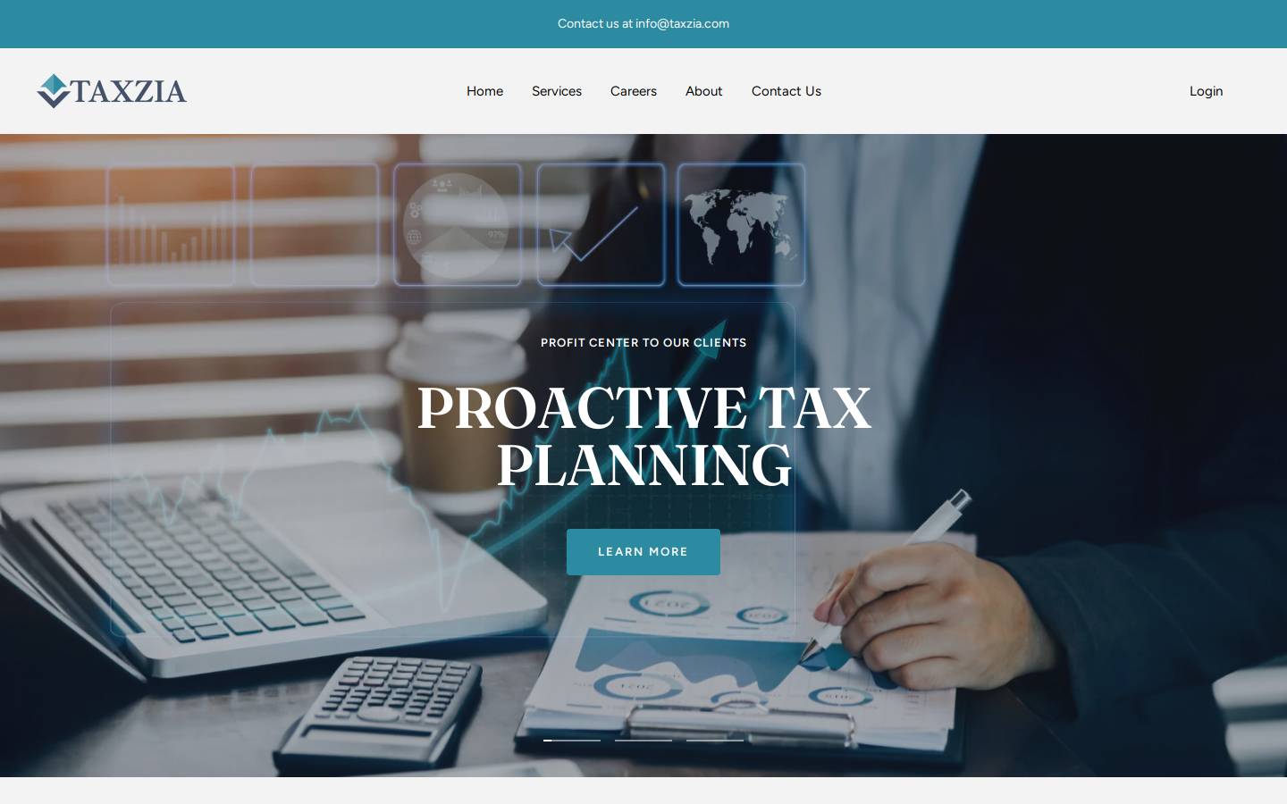 taxzia.com homepage screenshot